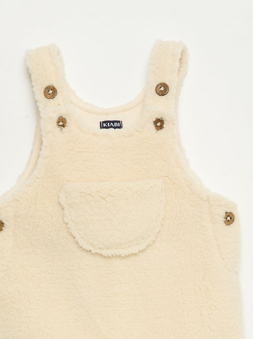 Salopette longue effet moutonné avec bretelles - Kiabi