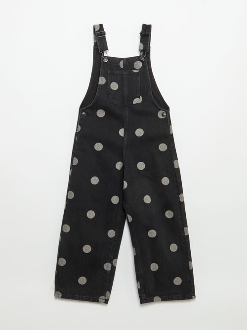 Salopette longue en denim à pois - Kiabi Salopette longue en denim à pois - Kiabi