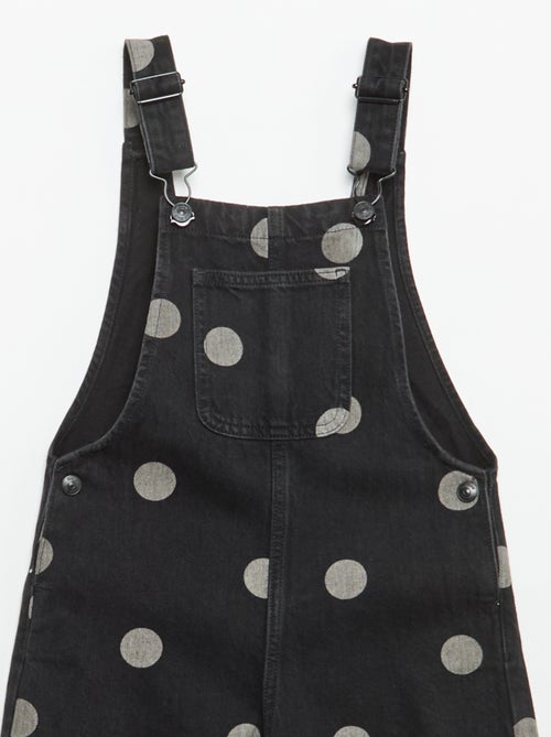 Salopette longue en denim à pois - Kiabi Salopette longue en denim à pois - Kiabi