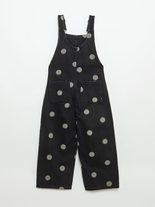 Salopette longue en denim à pois - Kiabi Salopette longue en denim à pois - Kiabi