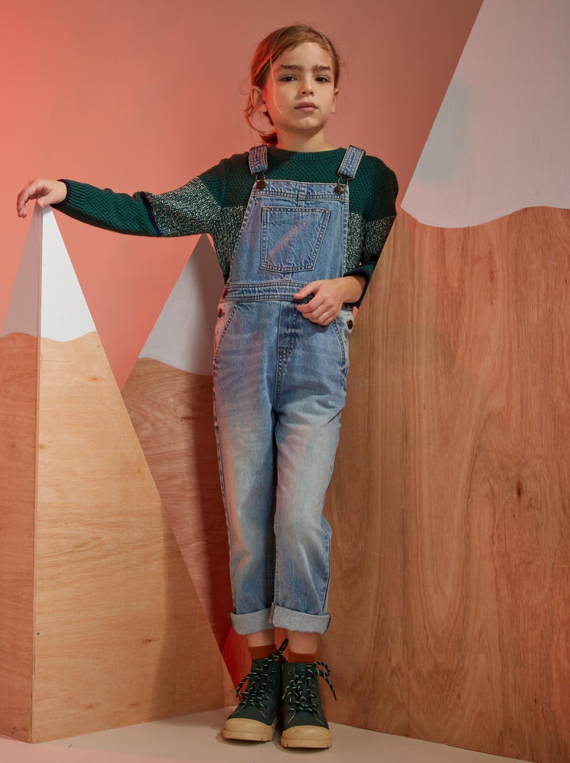 Salopette longue en denim Bleu - Kiabi
