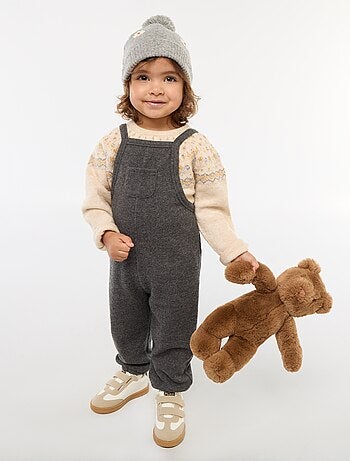 Salopette longue en maille doudou