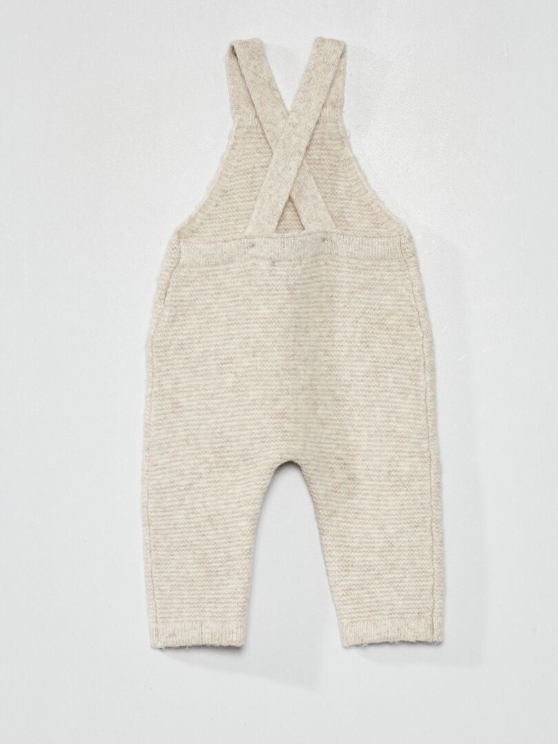 Salopette longue en maille tricot Beige clair - Kiabi