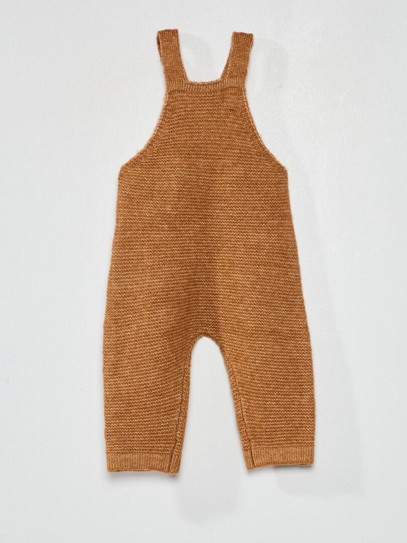 Salopette longue en maille tricot Marron - Kiabi