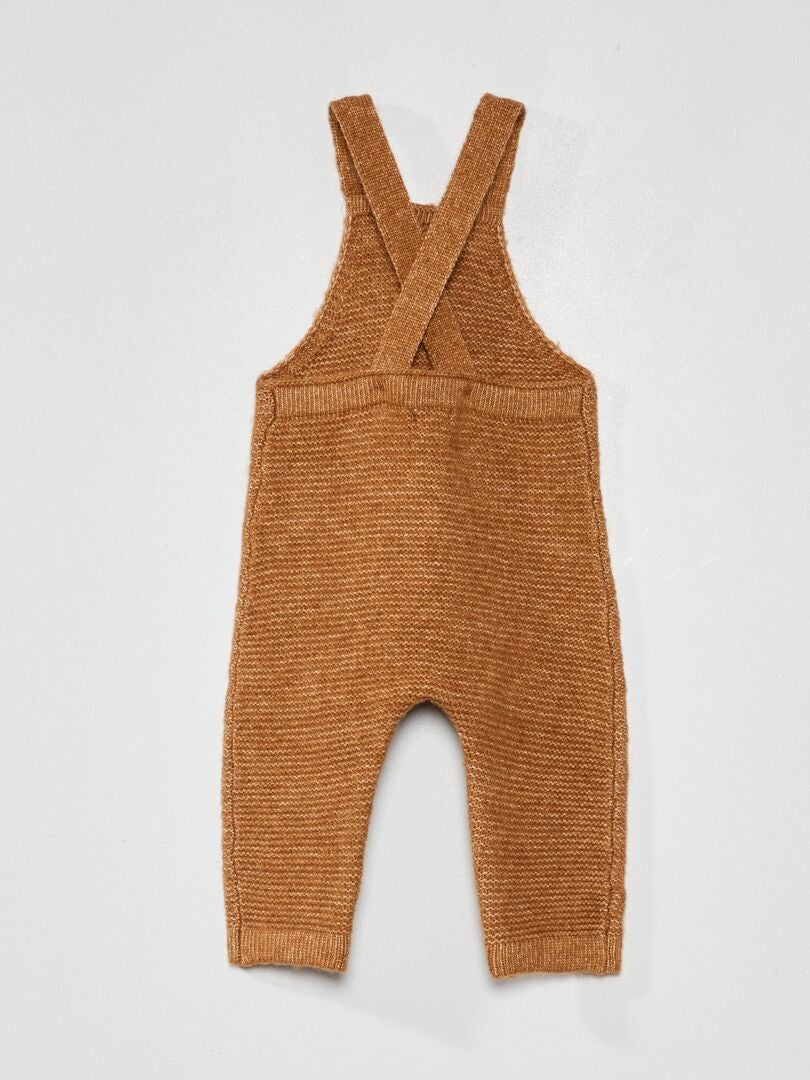 Salopette longue en maille tricot Marron - Kiabi
