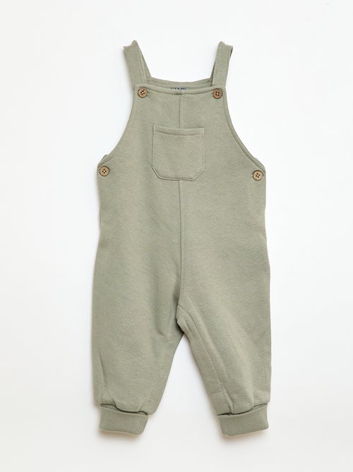 Salopette longue en molleton avec bretelles ajustables - Kiabi