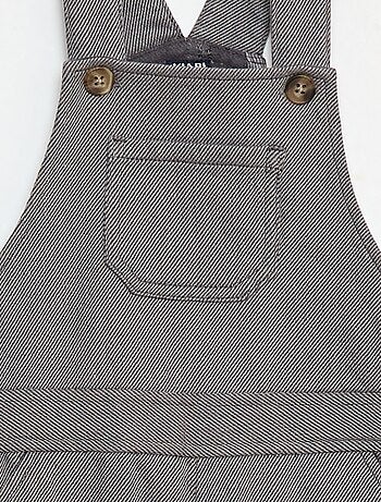 Salopette longue en twill avec poche poitrine
