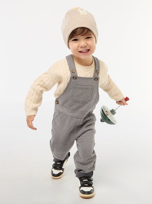 Salopette longue en twill avec poche poitrine - Kiabi Salopette longue en twill avec poche poitrine - Kiabi