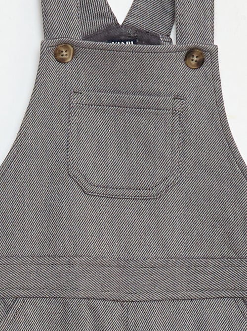 Salopette longue en twill avec poche poitrine - Kiabi Salopette longue en twill avec poche poitrine - Kiabi