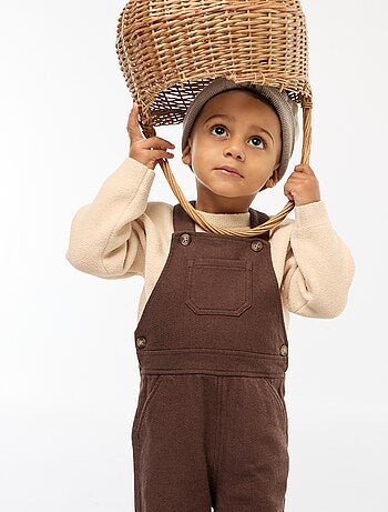 Salopette longue en twill avec poche poitrine