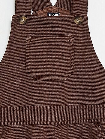 Salopette longue en twill avec poche poitrine