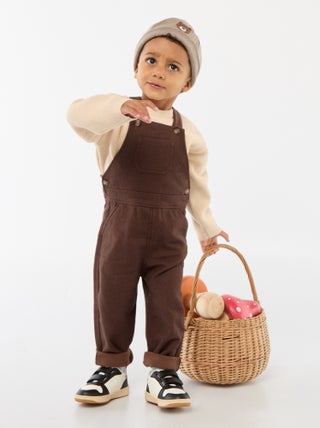 Salopette longue en twill avec poche poitrine