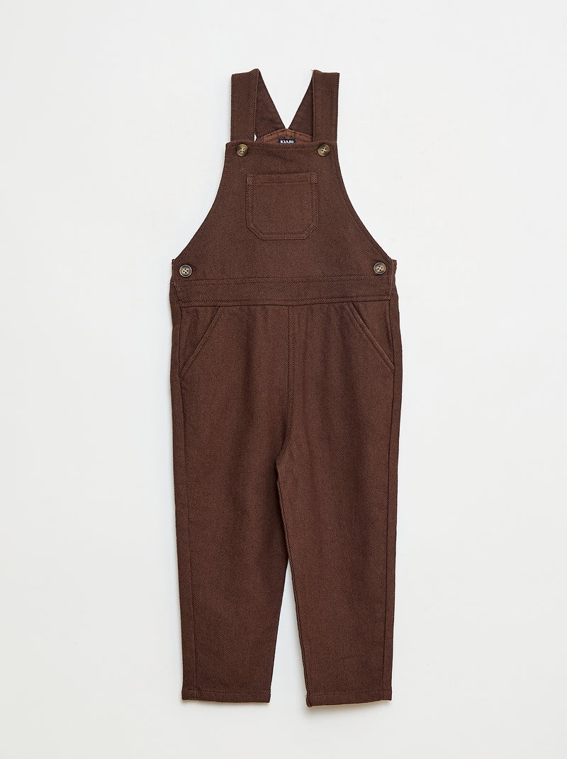 Salopette longue en twill avec poche poitrine Marron - Kiabi