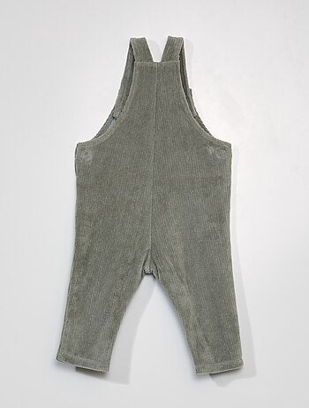 Salopette Bébé Velours Côtelé Sans Manches - Bretelles Réglables, Broderie Cœur - Tailles 0-3 Ans, Mixte