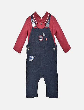 SALOPETTE MARINE ET T-SHIRT GARCON