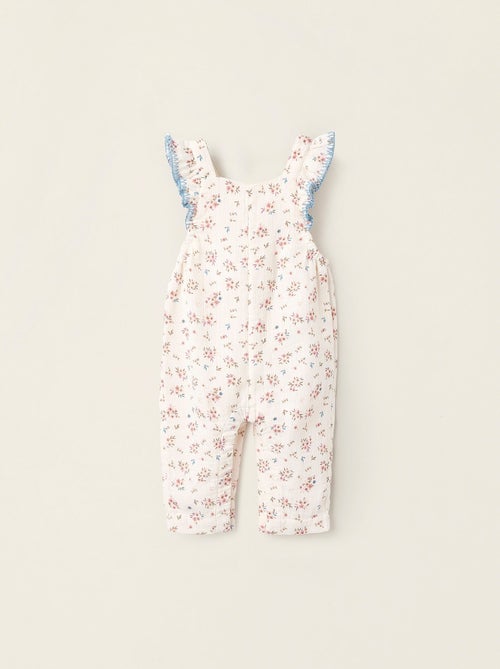 Salopette Motif Floral en Coton - Kiabi