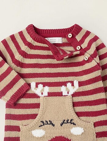 Salopette rayé, avec jacquard de renne NOËL