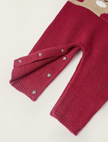 Salopette rayé, avec jacquard de renne NOËL