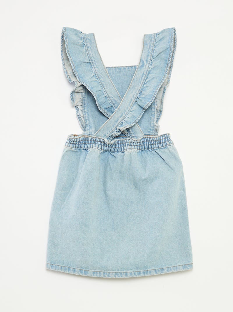 Salopette robe en jean avec volants BLEU - Kiabi