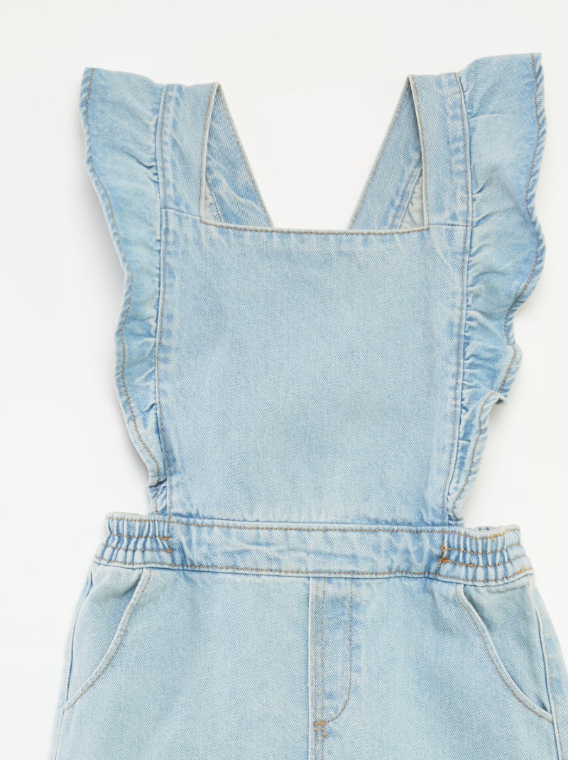 Salopette robe en jean avec volants BLEU - Kiabi