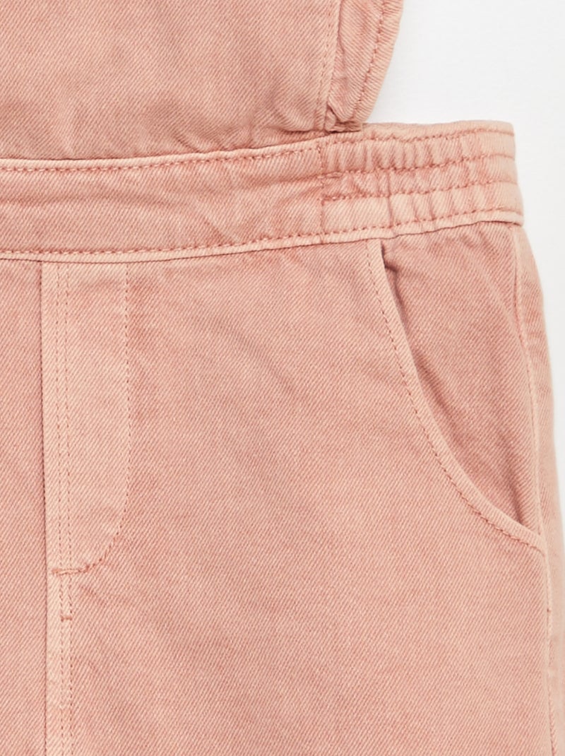Salopette robe en jean avec volants rose - Kiabi