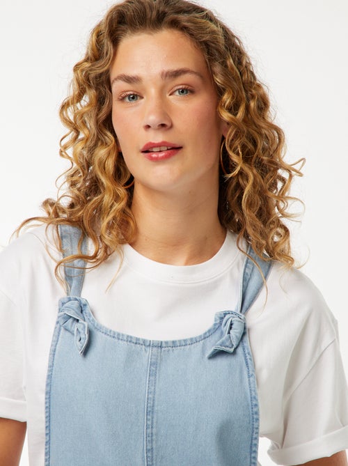 Salopette short avec bretelles nouées - Kiabi