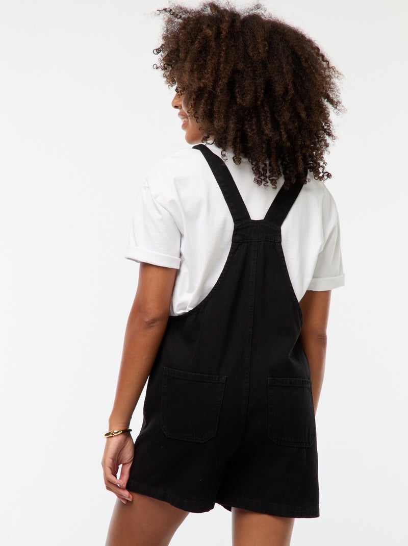 Salopette short avec bretelles nouées Noir - Kiabi