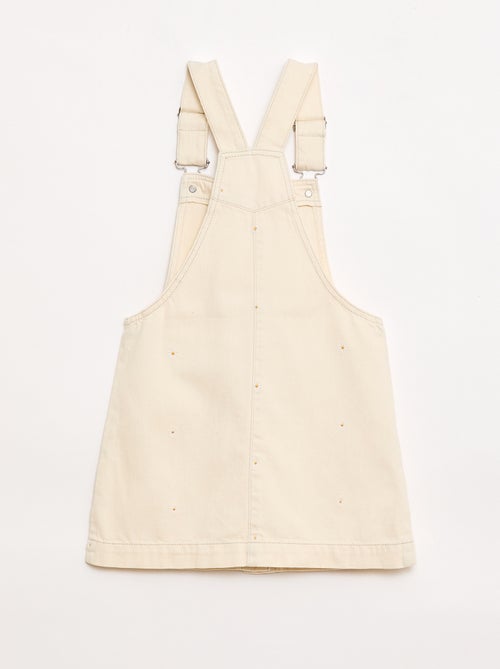 Salopette short avec fleurs brodées - Kiabi