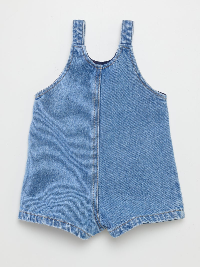 Salopette short avec poche poitrine Bleu - Kiabi