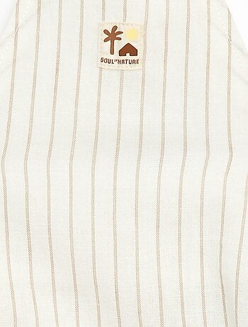 Salopette short en coton et lin