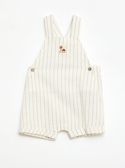 Salopette short en coton et lin - Kiabi