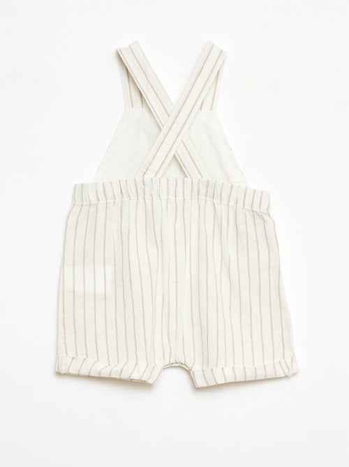 Salopette short en coton et lin - Kiabi