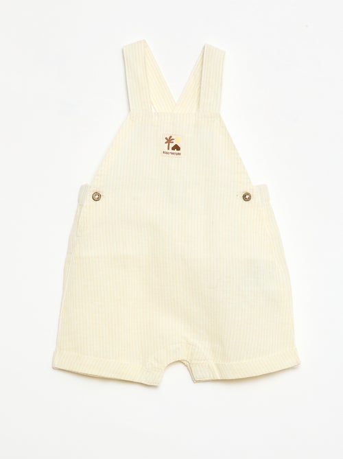 Salopette short en coton et lin - Kiabi
