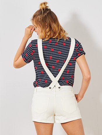 Salopette short en denim - Kiabi