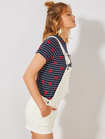 Salopette short en denim - Kiabi