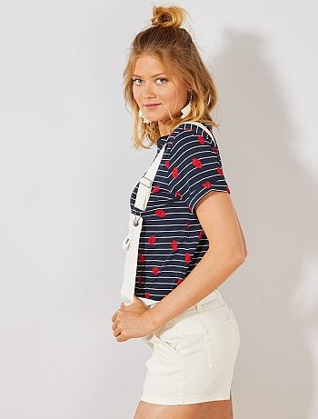 Salopette short en denim - Kiabi