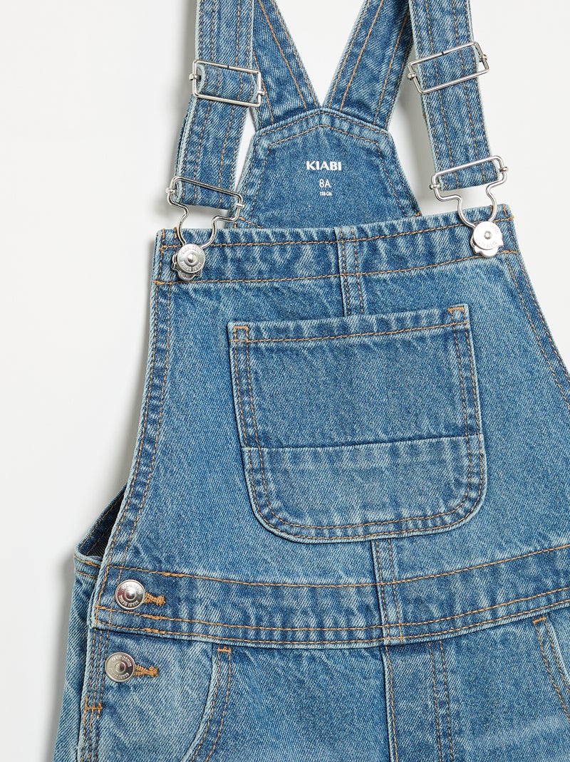Salopette short en denim Bleu - Kiabi