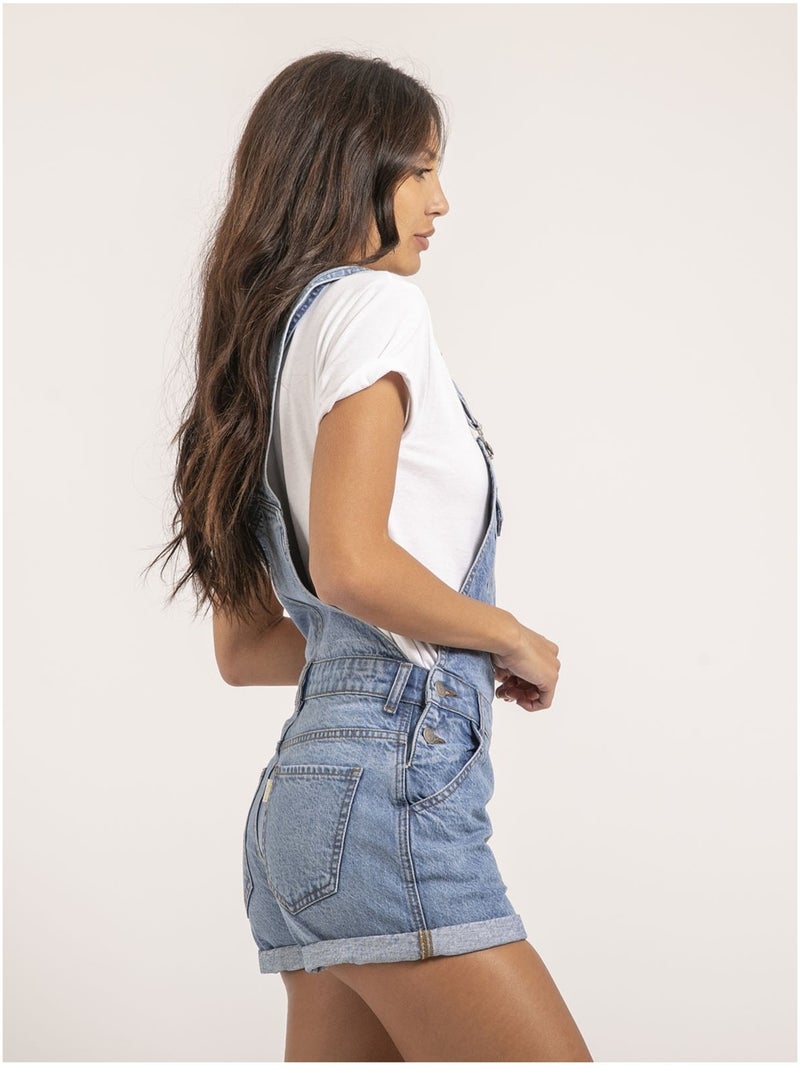 Salopette short en denim XORTA Bleu - Kiabi