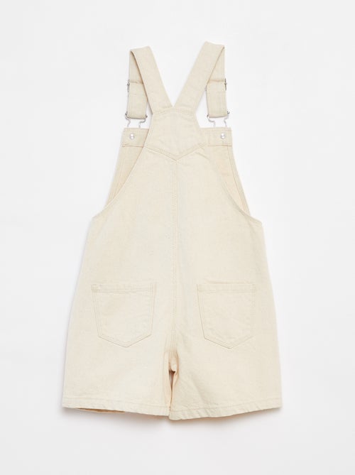 Salopette short en jean  avec poche poitrine - Kiabi