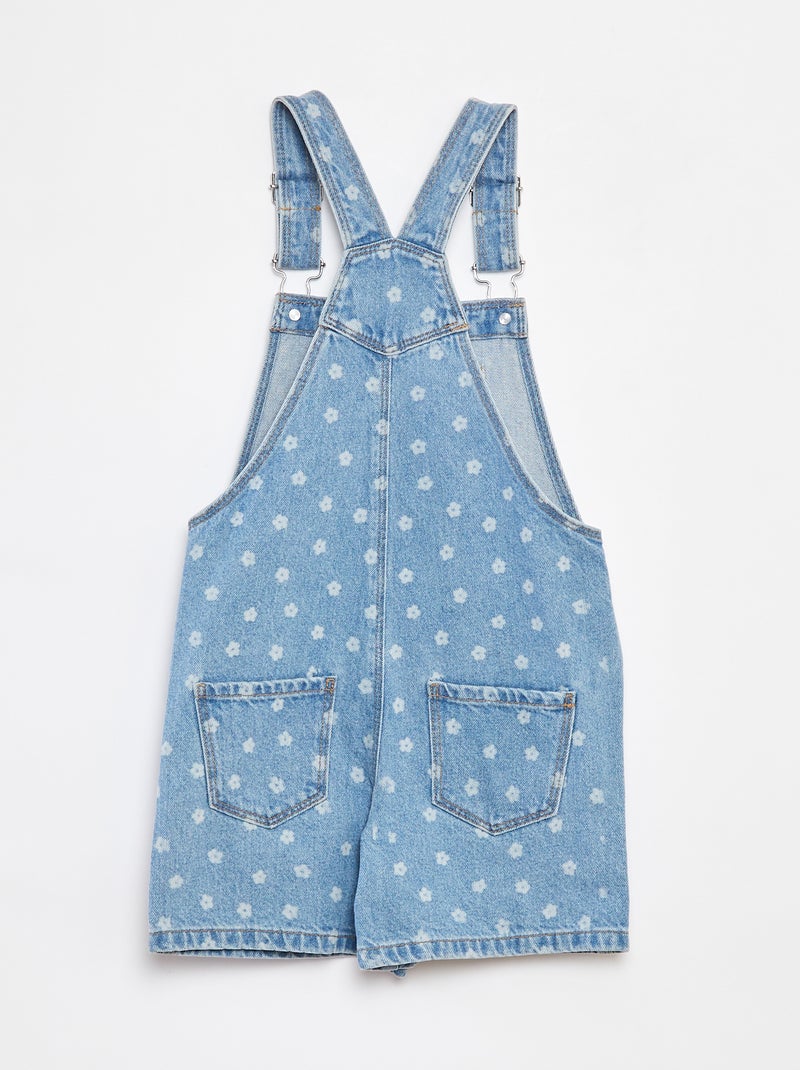 Salopette short en jean  avec poche poitrine BLEU - Kiabi
