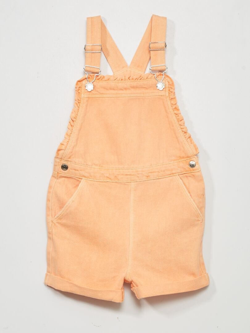 Salopette short en jean Orange - Kiabi