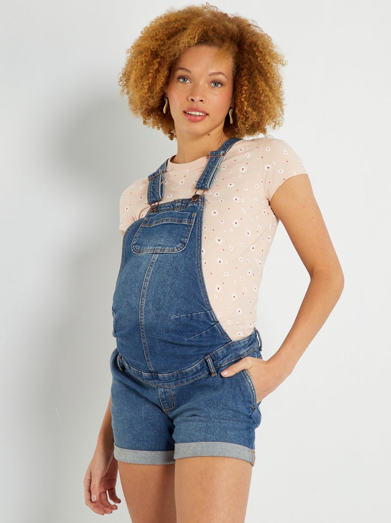 Salopette short maternité Bleu - Kiabi
