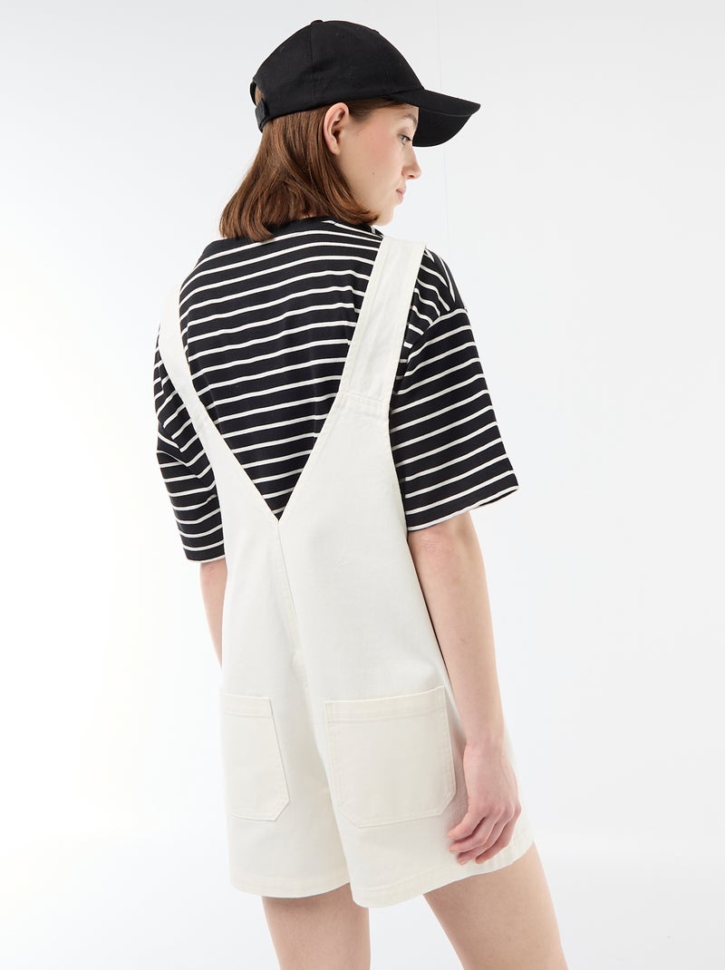 Salopette short oversize Blanc - Kiabi