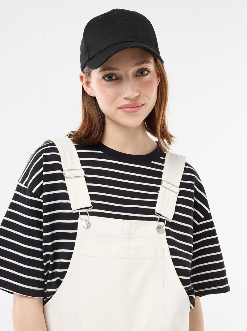 Salopette short oversize Blanc - Kiabi