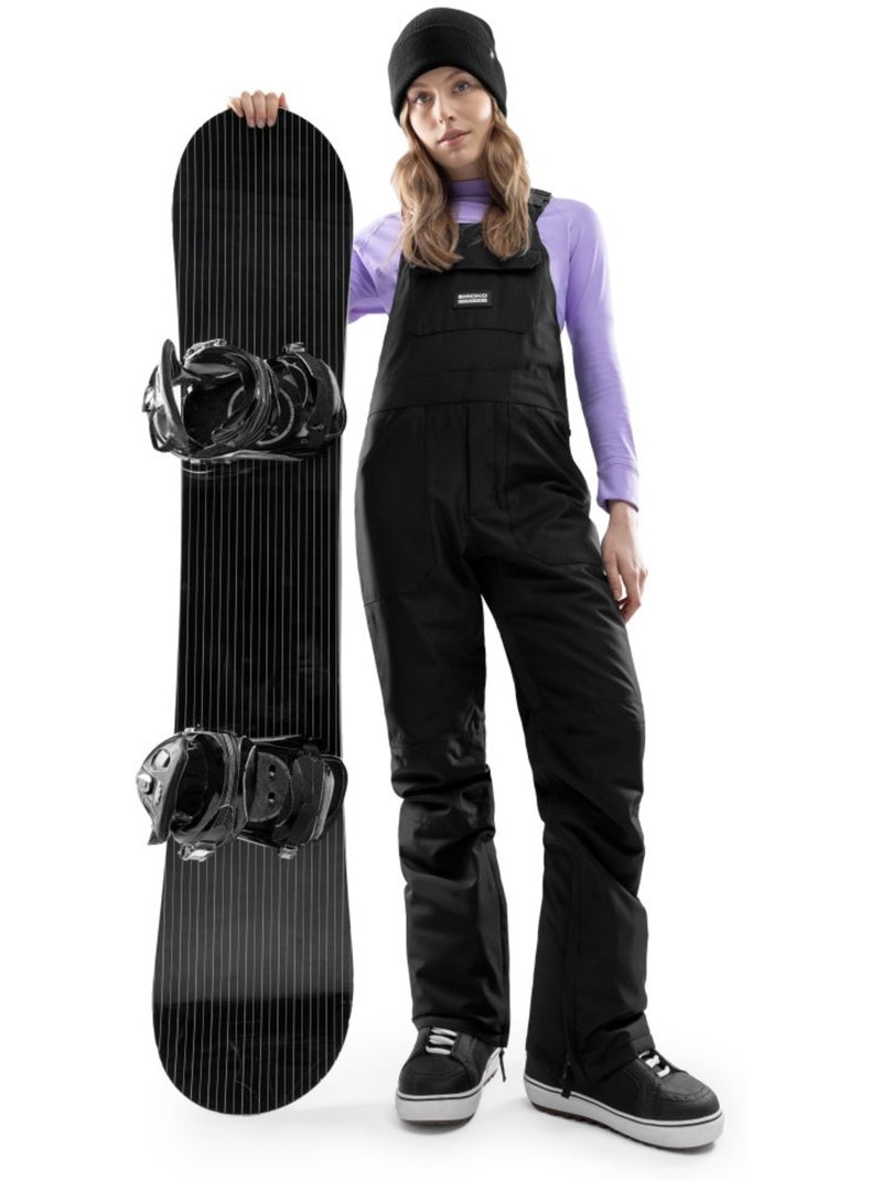 Salopette snowboard femme sports d'hiver femme b1-w broad peak Noir - Kiabi