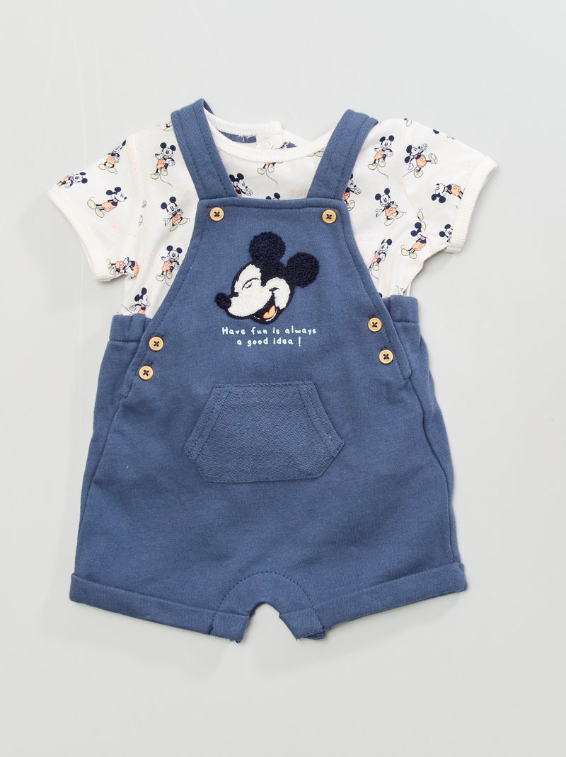 Salopette + t-shirt 'Disney' - 2 pièces Blanc/Bleu - Kiabi