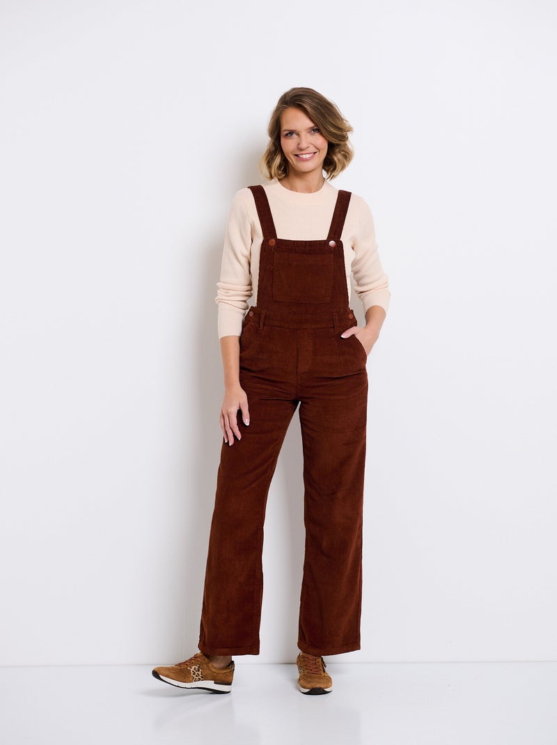 Salopette tendance velours grosses cotes Marron - Kiabi