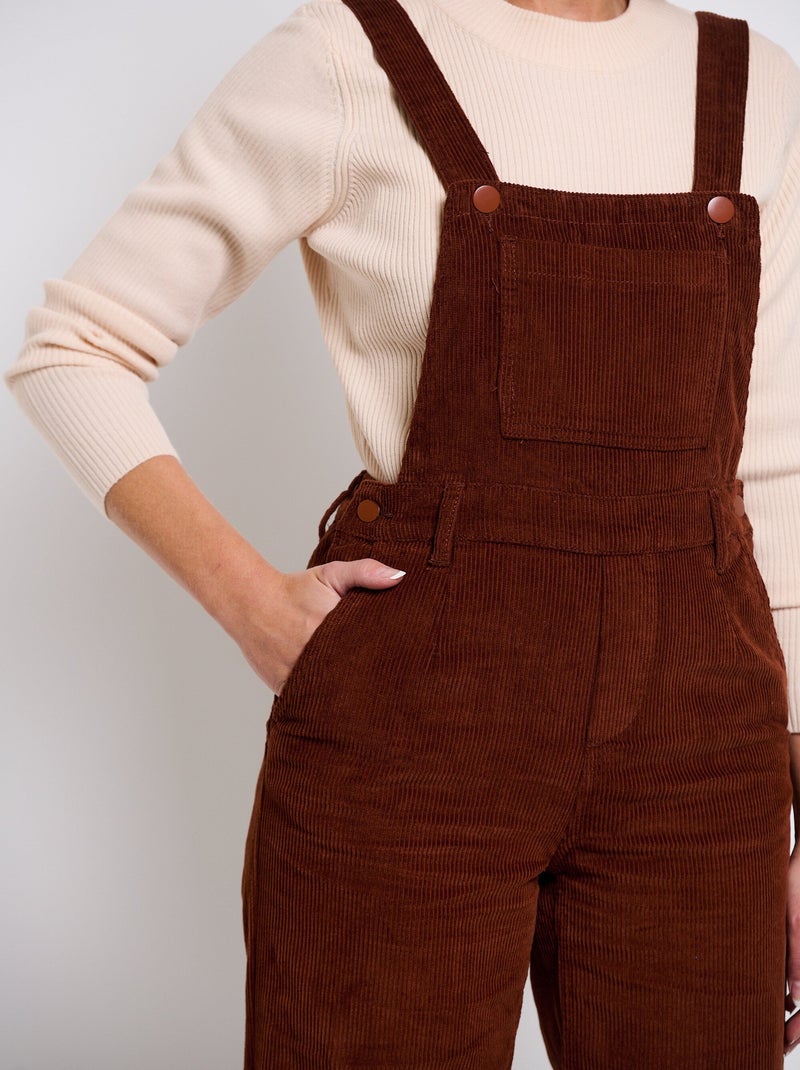 Salopette tendance velours grosses cotes Marron - Kiabi