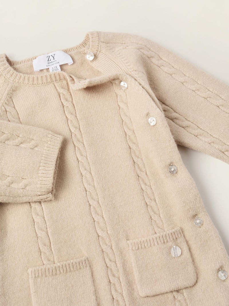 Salopette tricoté, avec volants NOVEAUX NATURE Gris clair - Kiabi