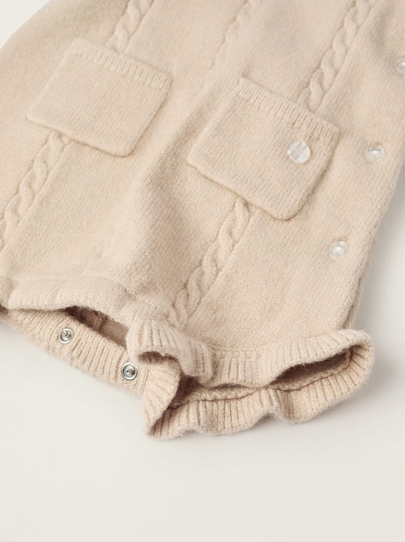 Salopette tricoté, avec volants NOVEAUX NATURE Gris clair - Kiabi